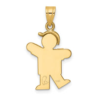 14k Two-Tone Small Boy w/ Hat on Left Engravable Charm-XK204