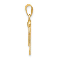 14k Solid Engravable Boy w/ Hat on Right Charm-XK205