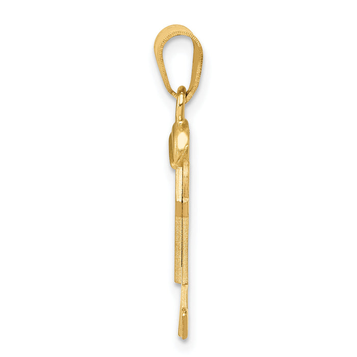 14k Solid Engravable Boy w/ Hat on Right Charm-XK205
