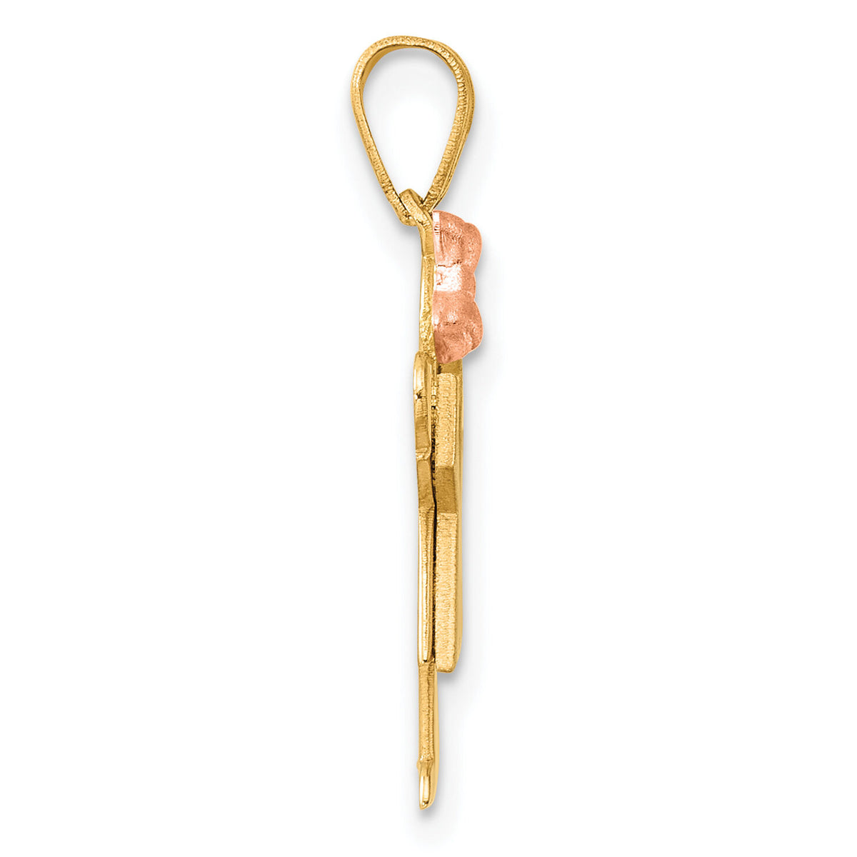 14k Two-Tone Small Girl on Left Engravable Charm-XK213