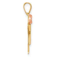 14k Two-Tone Small Girl on Left Engravable Charm-XK213