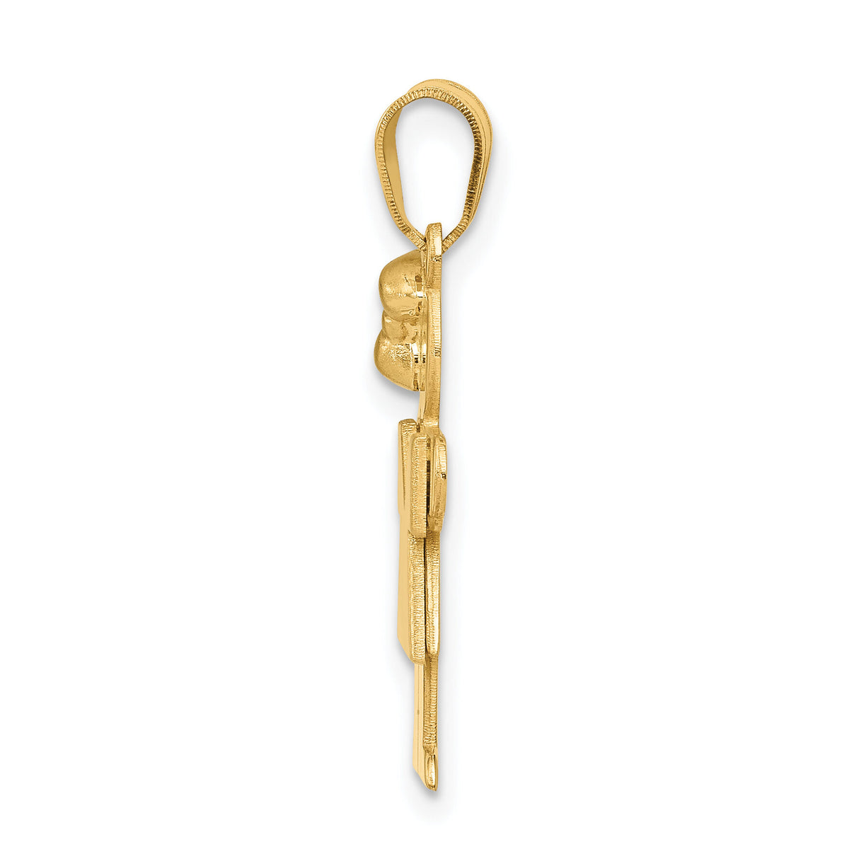 14k Solid Engravable Girl w/ Bow on Left Charm-XK216