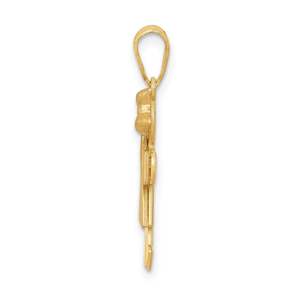 14k Two-Tone Small Girl w/ Bow on Right Engravable Charm-XK218