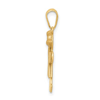 14k Two-Tone Small Girl w/ Bow on Right Engravable Charm-XK218