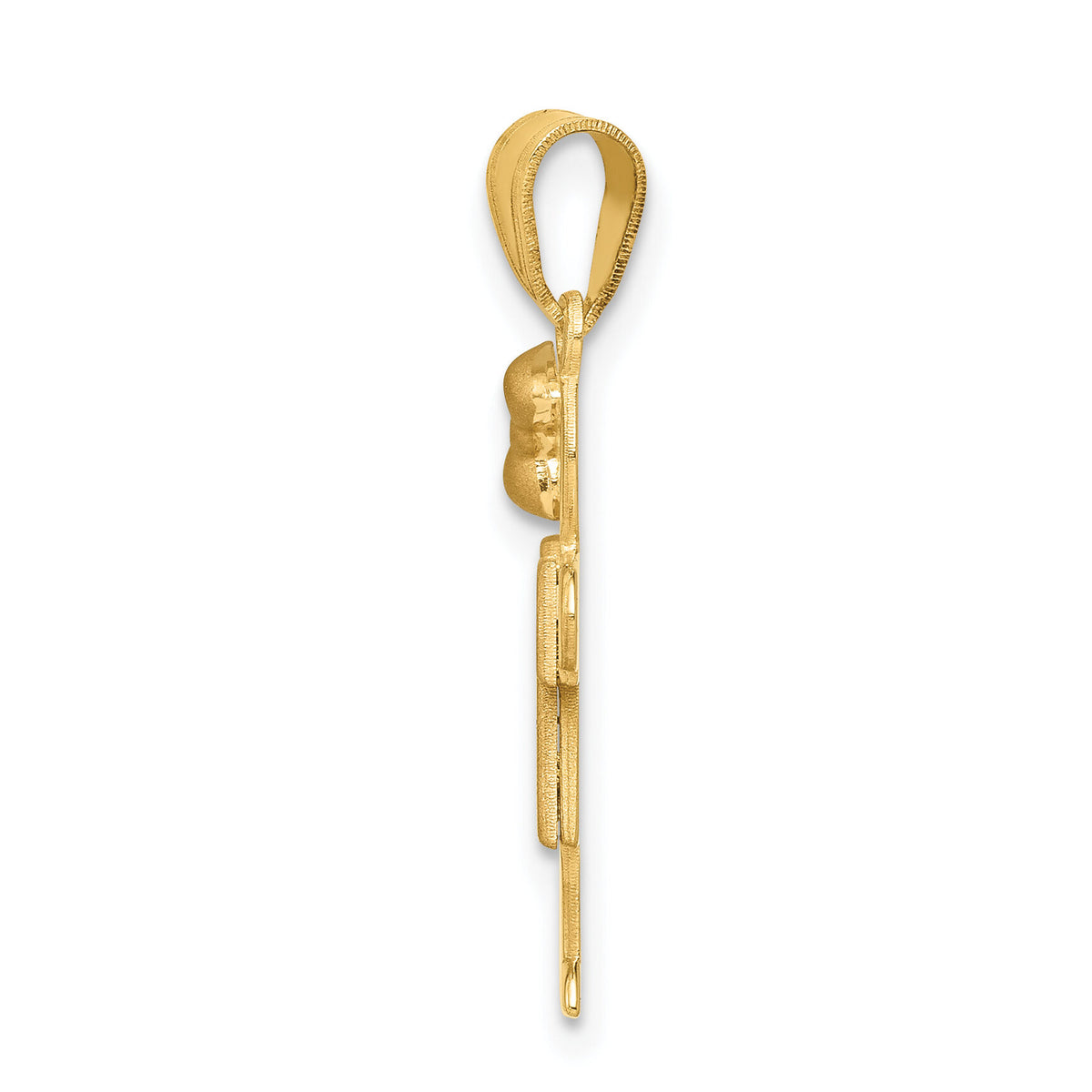 14k Two-Tone Small Girl w/ Bow on Left Engravable Charm-XK220