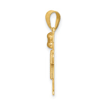 14k Two-Tone Small Girl w/ Bow on Left Engravable Charm-XK220
