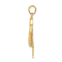 14k Puffed Boy w/Hat on Right Engravable Charm-XK229