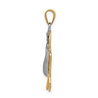 14k Two-Tone Puffed Boy w/Hat on Left Engravable Charm-XK230