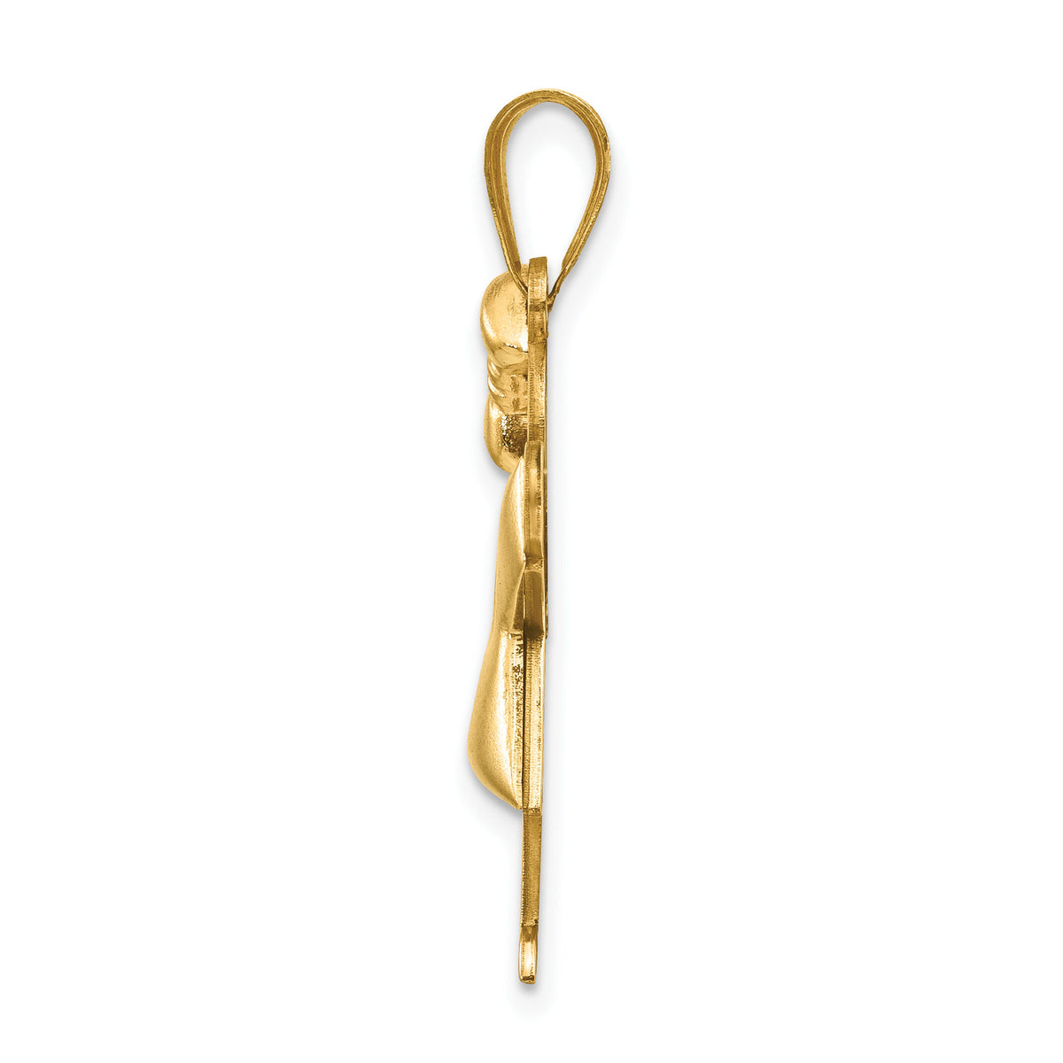 14k Puffed Girl w/Bow on Left Engravable Charm-XK232