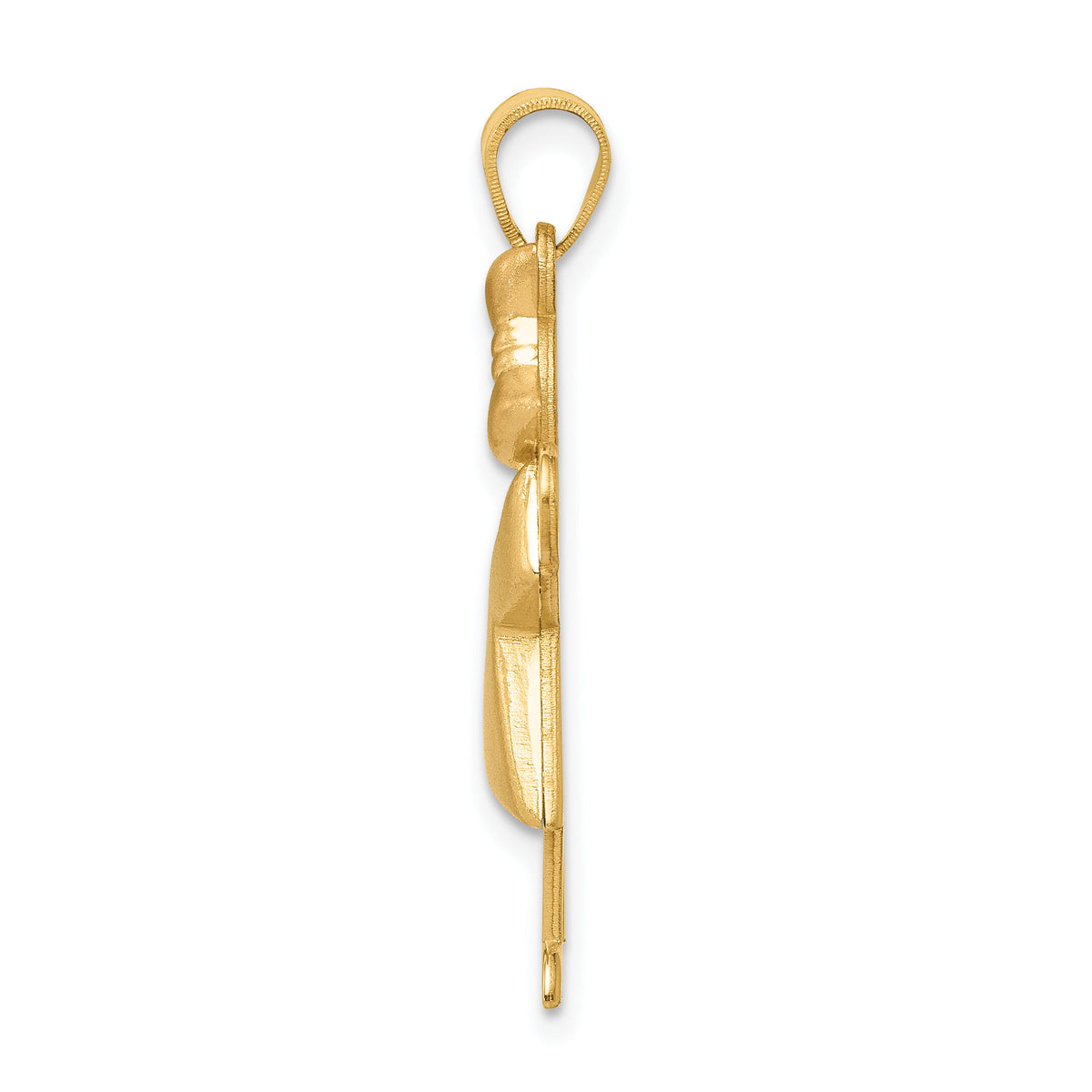 14k Two-Tone Puffed Girl with Bow on Right Engravable Charm-XK233