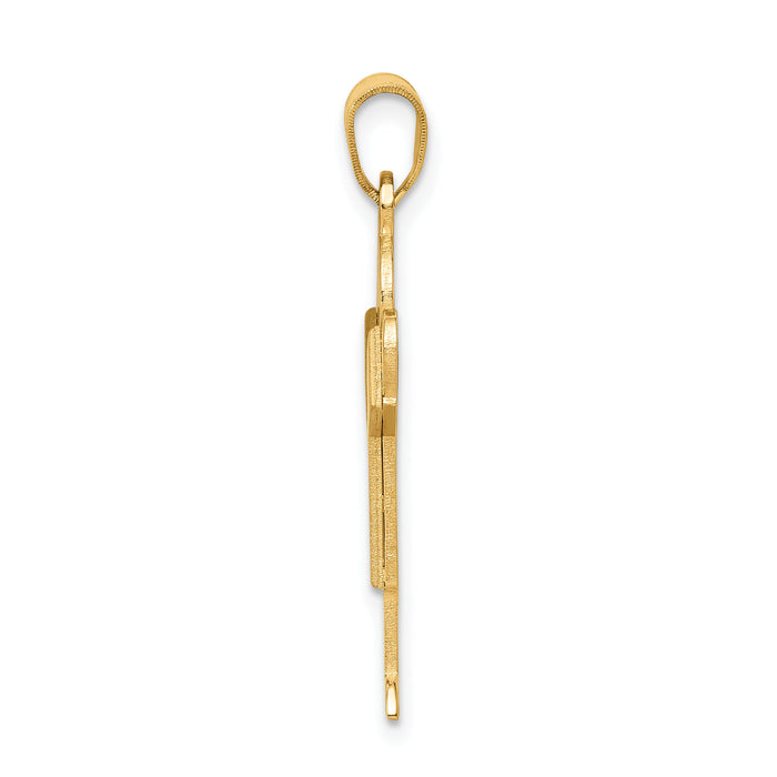 14k Solid Satin Engravable Boy Charm-XK235