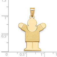 14k Solid Satin Engravable Boy Charm-XK235