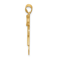14k Two-Tone Large Girl w/Bow on Right Engravable Charm-XK242