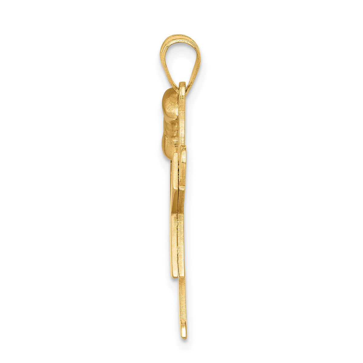 14k Two-Tone Large Girl w/Bow on Left Engravable Charm-XK245