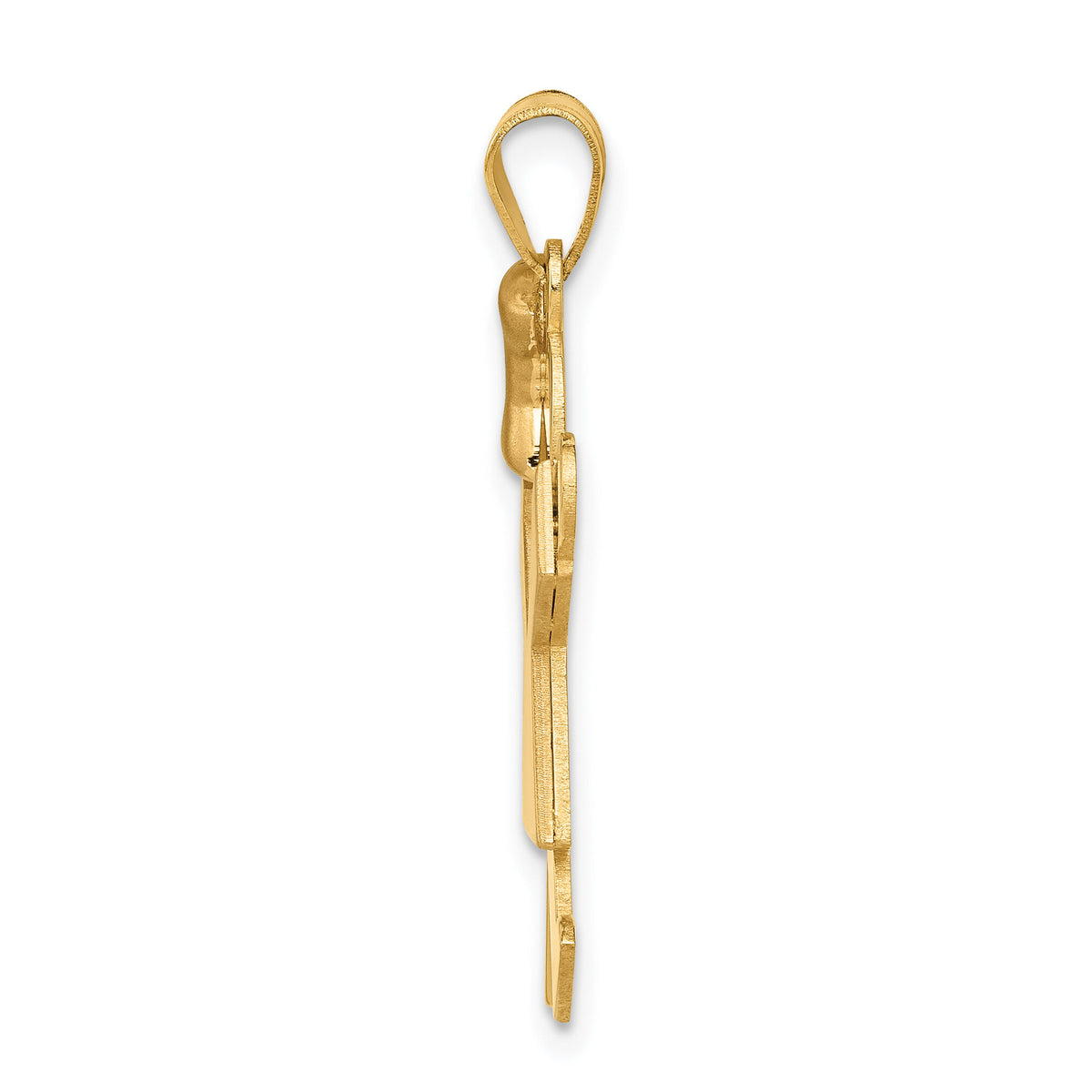 14k Two-Tone Large Girl w/Bow on Left Engravable Charm-XK247