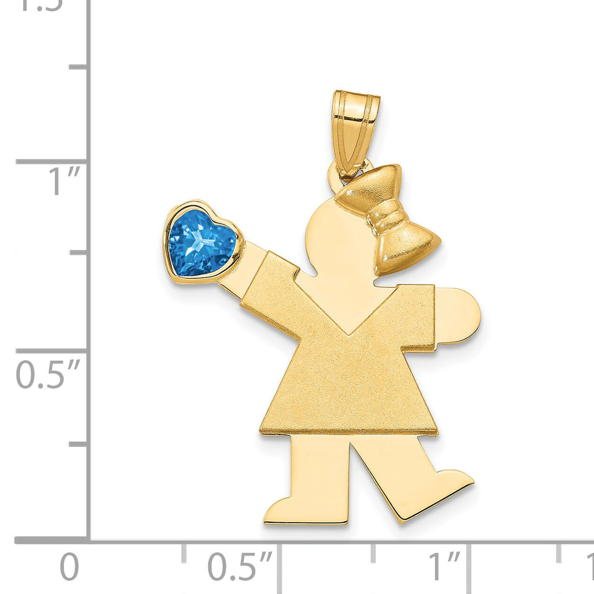 14k Girl with CZ December Birthstone Charm-XK264DEC
