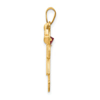 14k Girl with CZ January Birthstone Charm-XK264JAN