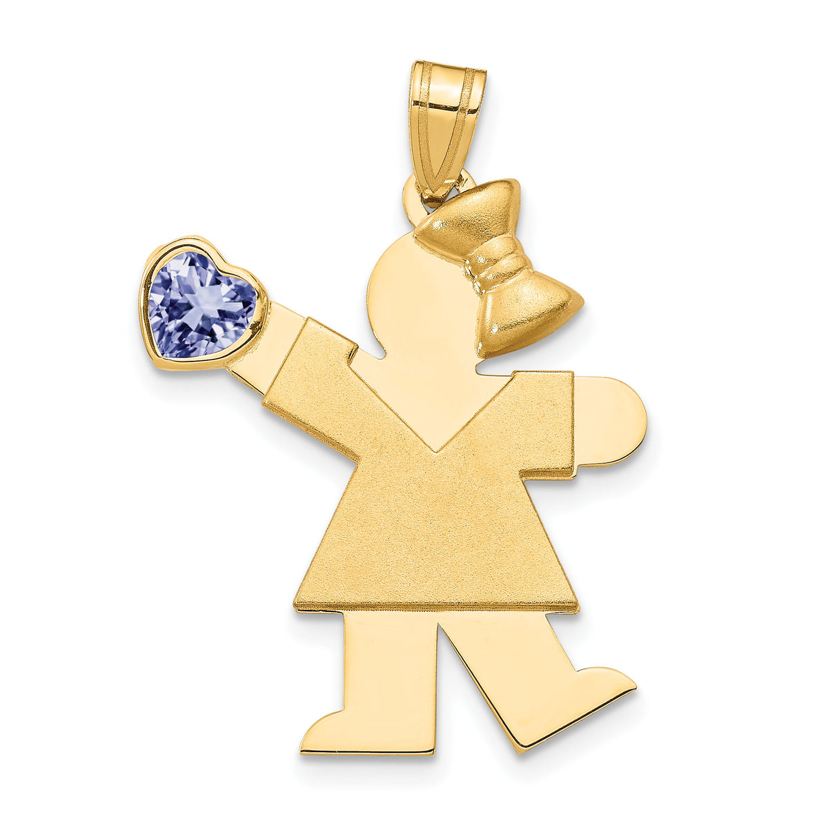 14k Girl with CZ June Birthstone Charm-XK264JUN