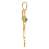 14k Girl with CZ March Birthstone Charm-XK264MAR
