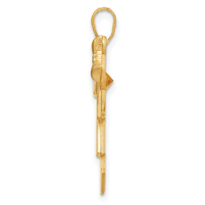 14k Girl with CZ November Birthstone Charm-XK264NOV