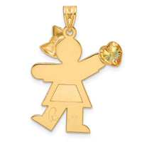 14k Girl with CZ November Birthstone Charm-XK264NOV