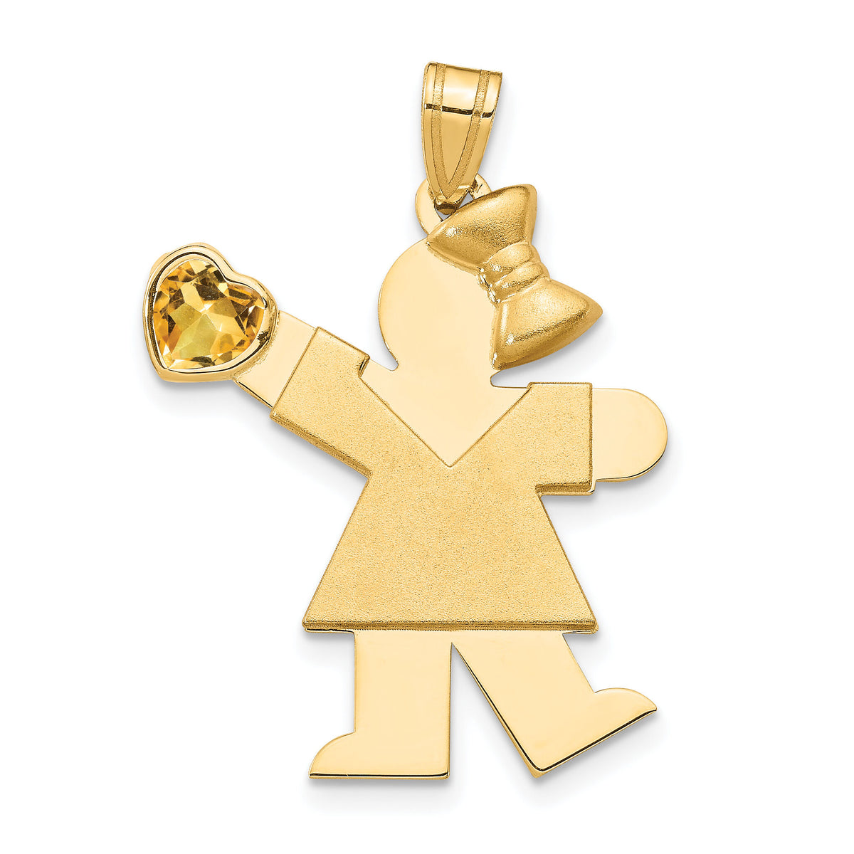 14k Girl with CZ November Birthstone Charm-XK264NOV