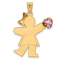 14k Girl with CZ October Birthstone Charm-XK264OCT