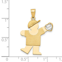 14k Boy with CZ April Birthstone Charm-XK265APR