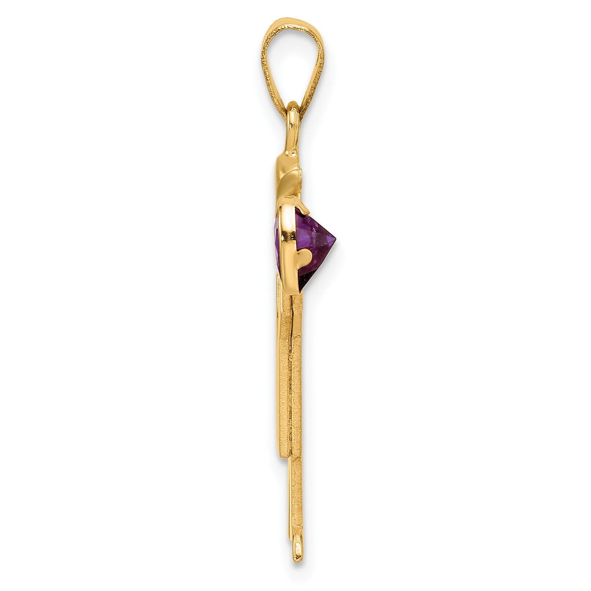 14k Boy with CZ February Birthstone Charm-XK265FEB