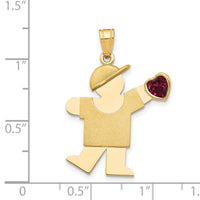 14k Boy with CZ January Birthstone Charm-XK265JAN