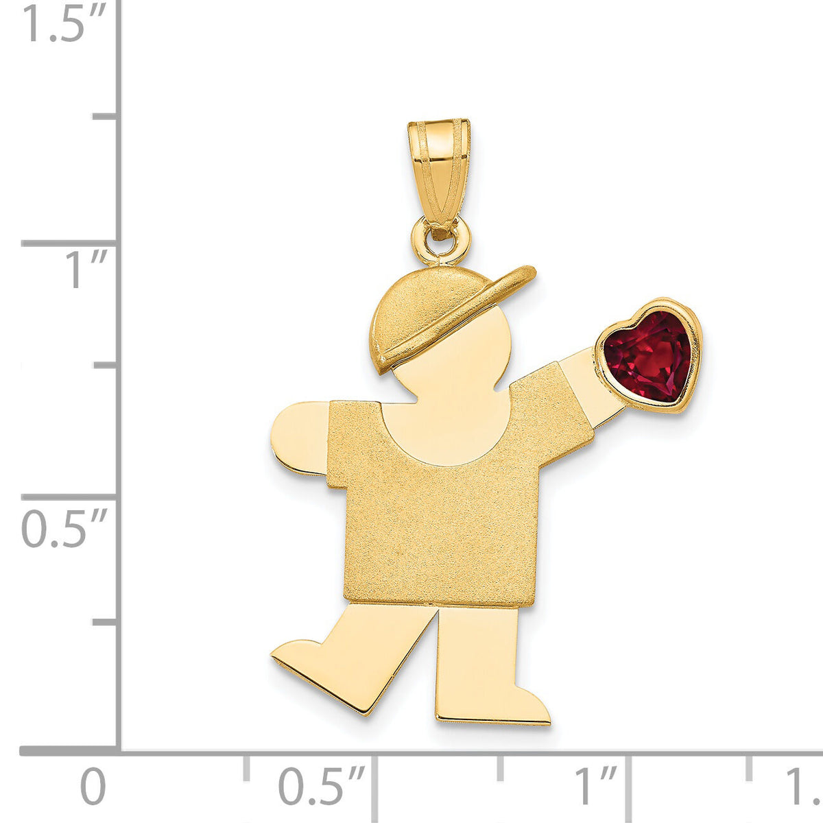 14k Boy with CZ July Birthstone Charm-XK265JUL