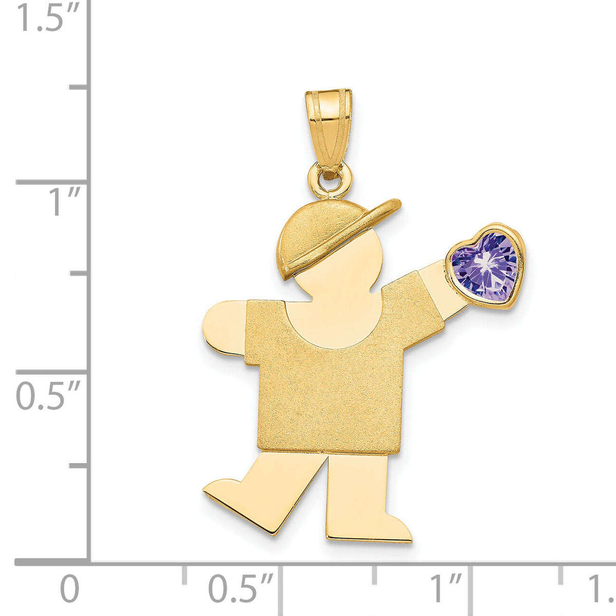 14k Boy with CZ June Birthstone Charm-XK265JUN