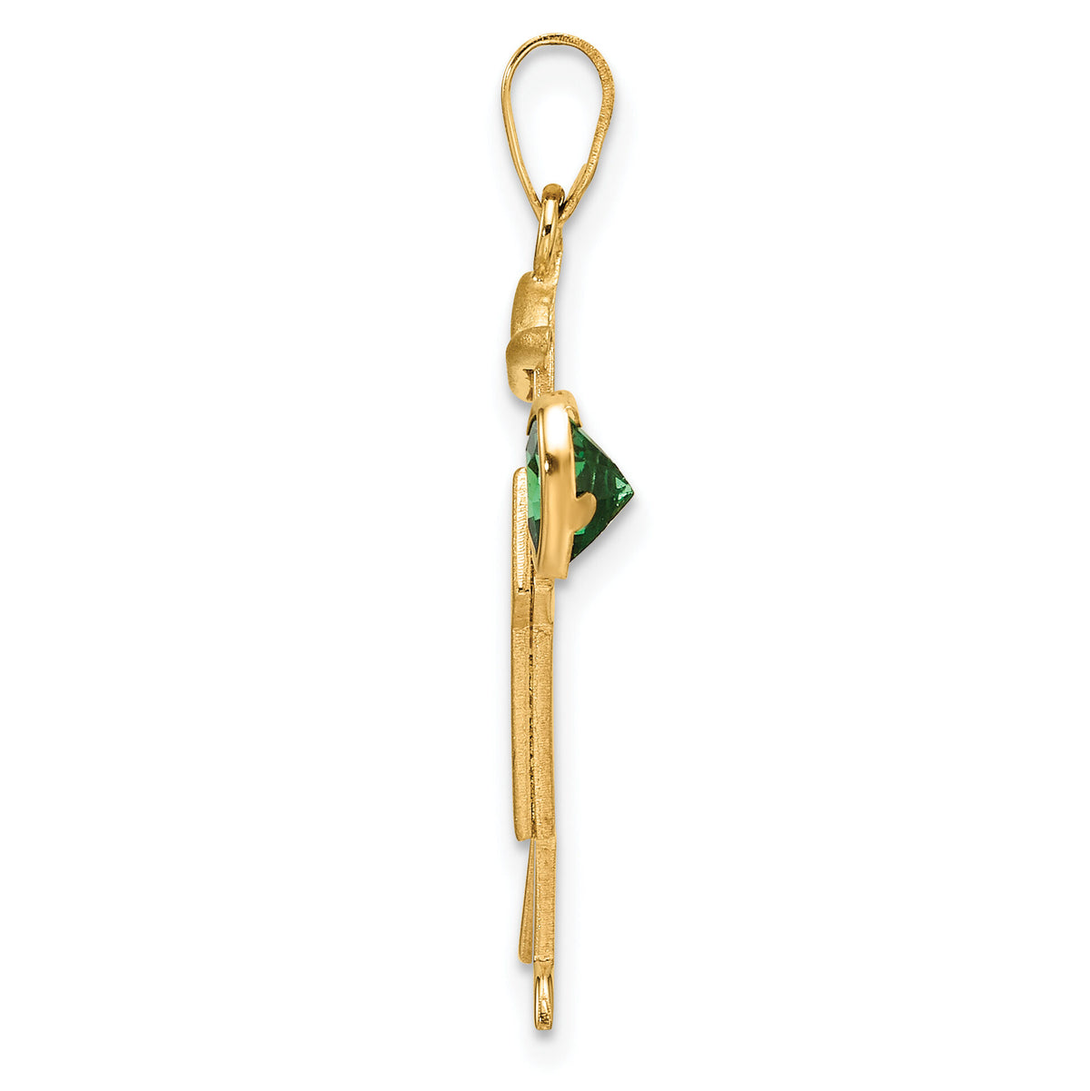 14k Boy with CZ May Birthstone Charm-XK265MAY