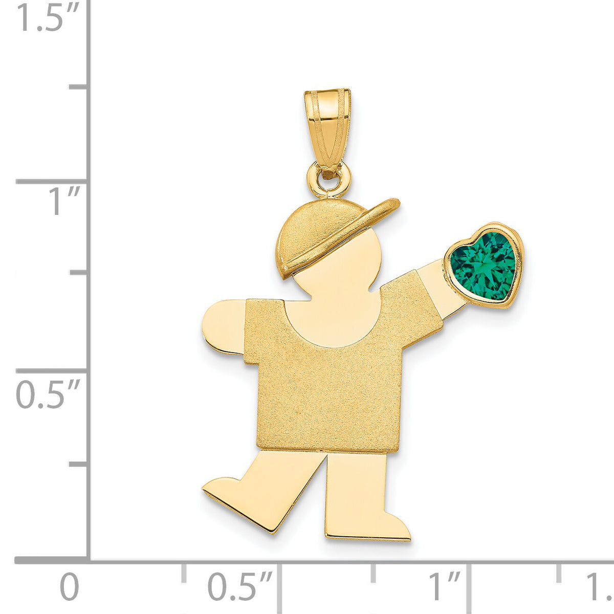 14k Boy with CZ May Birthstone Charm-XK265MAY
