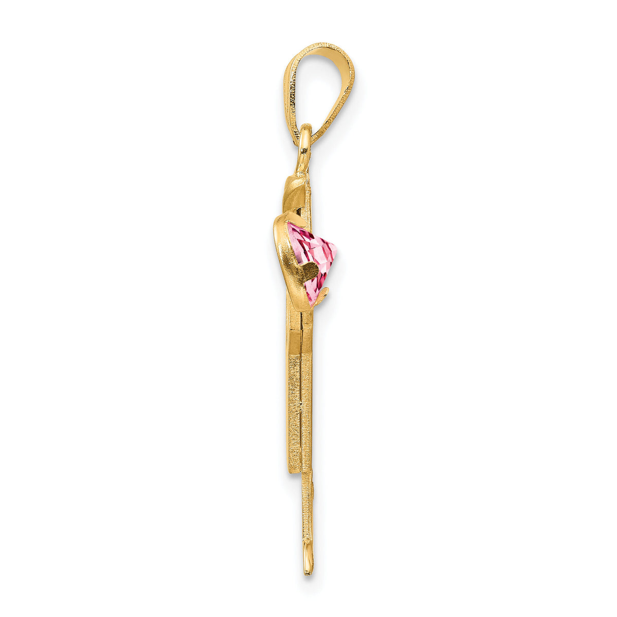 14k Boy with CZ October Birthstone Charm-XK265OCT