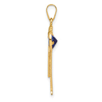 14k Boy with CZ September Birthstone Charm-XK265SEP