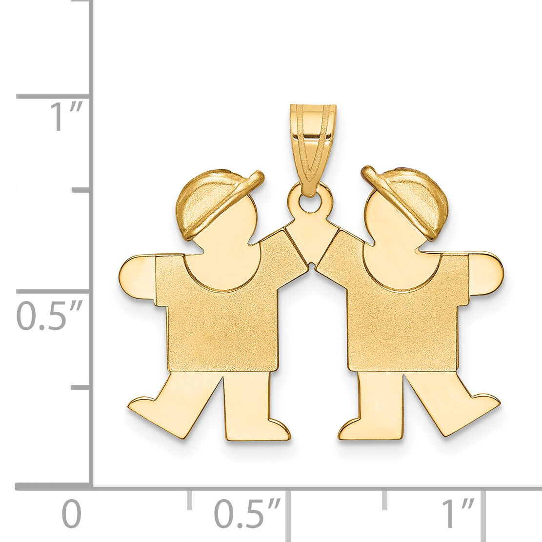 14k Solid Double Boys Engravable Charm-XK285