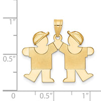 14k Solid Double Boys Engravable Charm-XK285