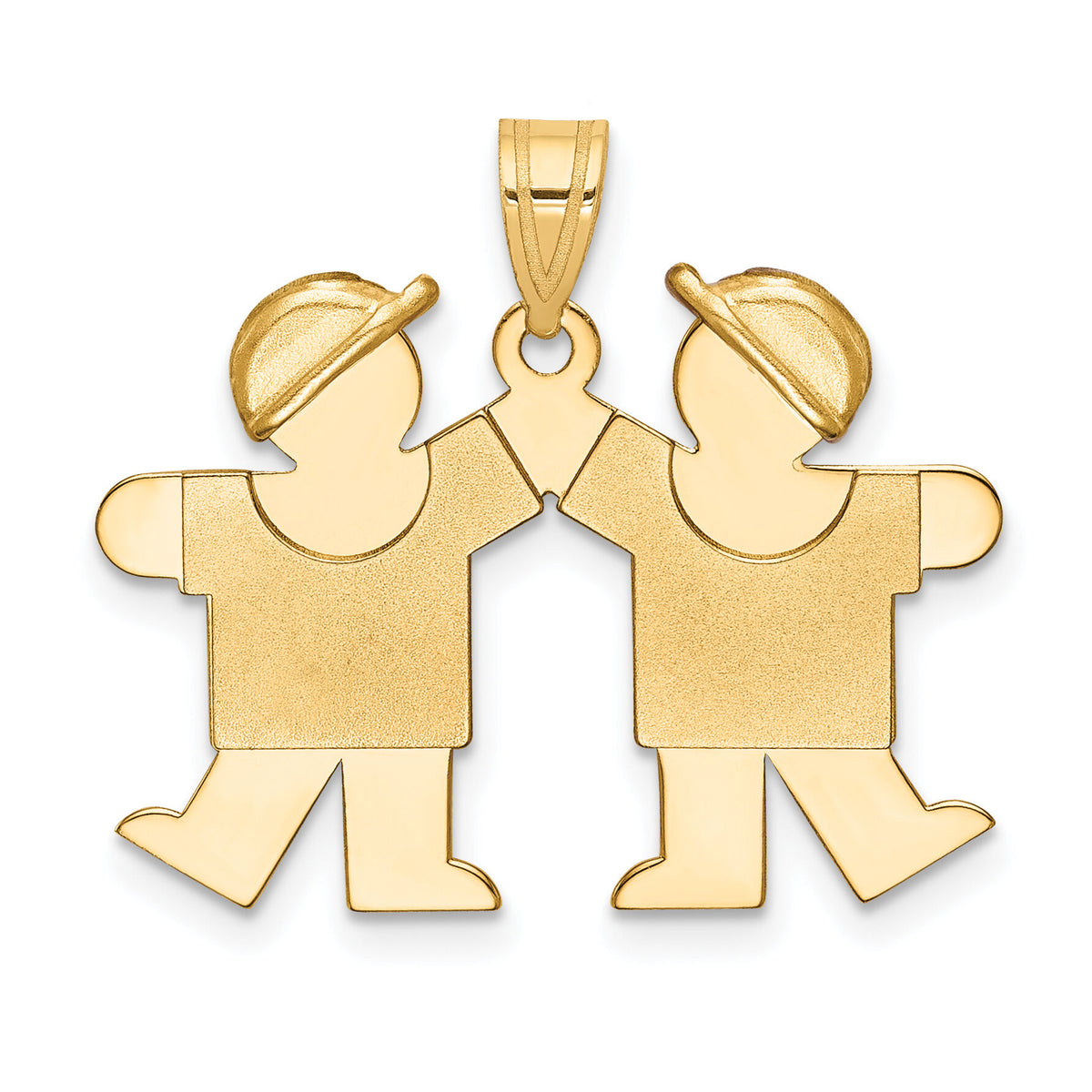 14k Solid Double Boys Engravable Charm-XK285