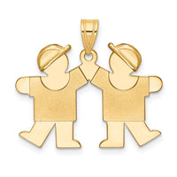 14k Solid Double Boys Engravable Charm-XK285