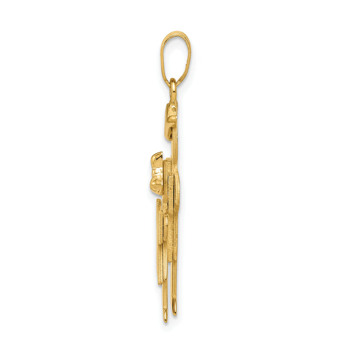 14k Big Boy and Little Girl Engravable Charm-XK292