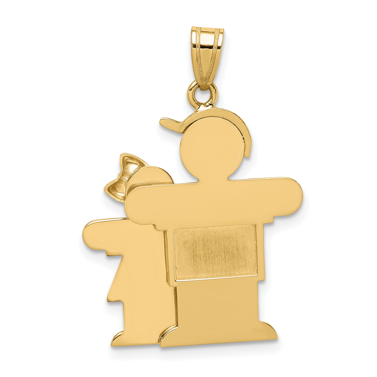 14k Big Boy and Little Girl Engravable Charm-XK292