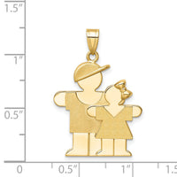 14k Big Boy and Little Girl Engravable Charm-XK292