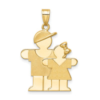 14k Big Boy and Little Girl Engravable Charm-XK292