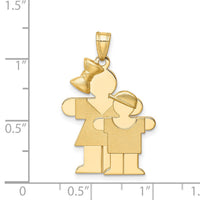 14k Big Girl and Little Boy Engravable Charm-XK293