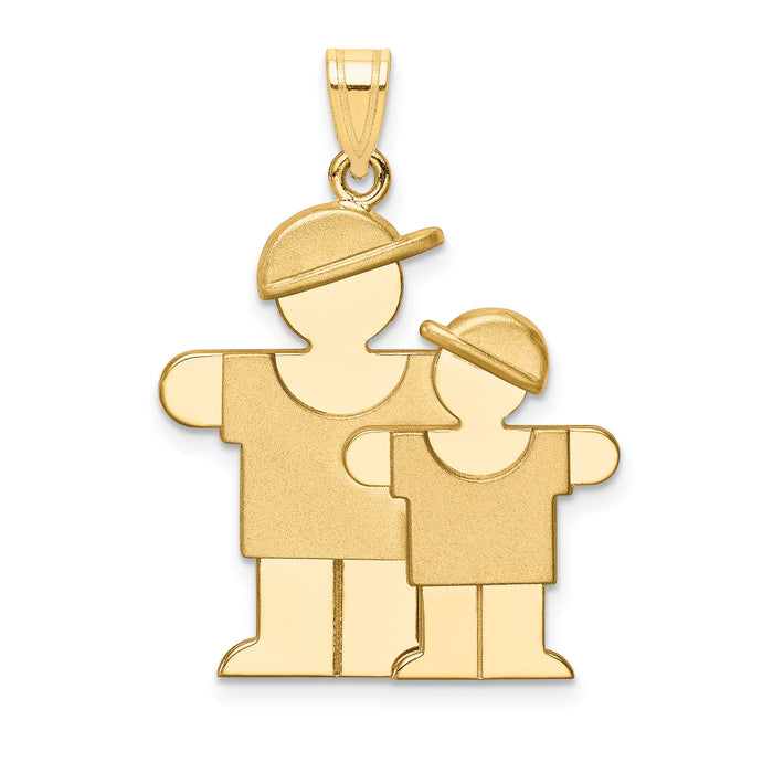 14k Big Boy and Little Boy Engravable Charm-XK294