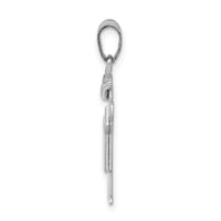 14k White Gold Small Boy w/Hat on Left Engravable Charm-XK302