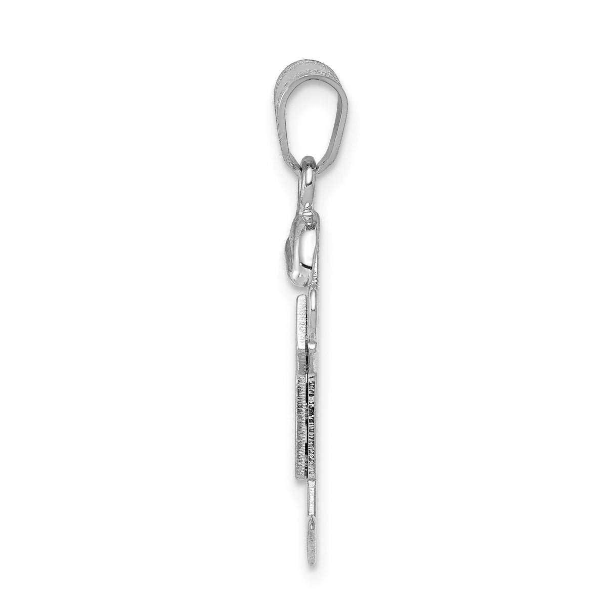 14k White Gold Small Boy w/Hat on Right Engravable Charm-XK303