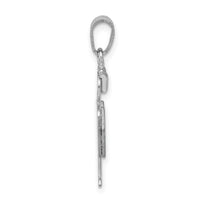 14k White Gold Small Boy w/Hat on Right Engravable Charm-XK304