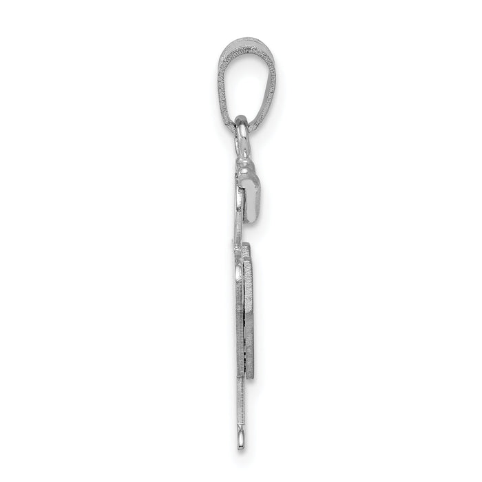 14k White Gold Small Boy w/Hat on Right Engravable Charm-XK304